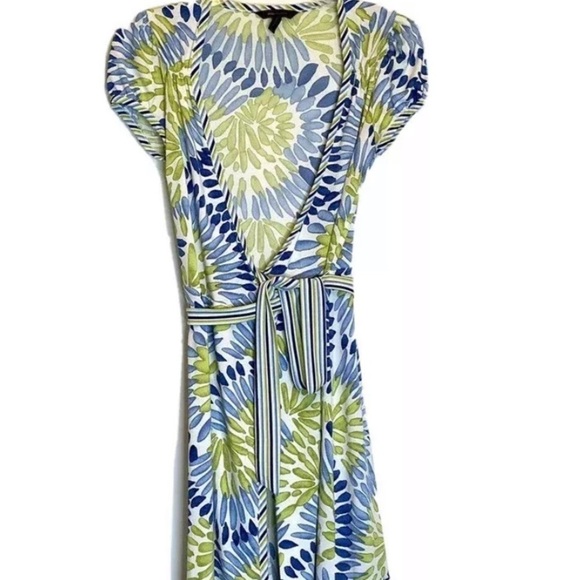 BCBG MAXAZRIA Wrap Dress Watercolor-Look, Floral - Picture 2 of 6